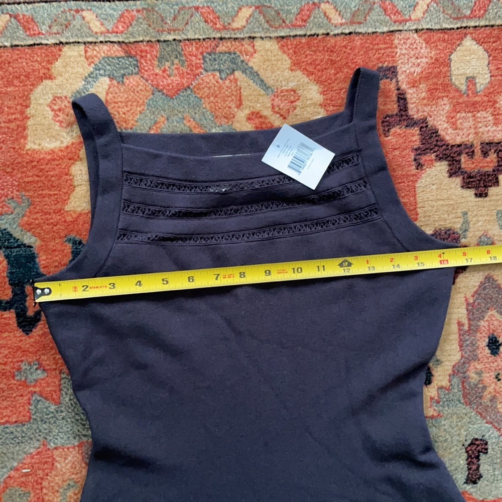 KATE SPADE Square Neck Open Cable Sweater Black Fit Flare Mini Dress Size Small - Picture 10 of 16